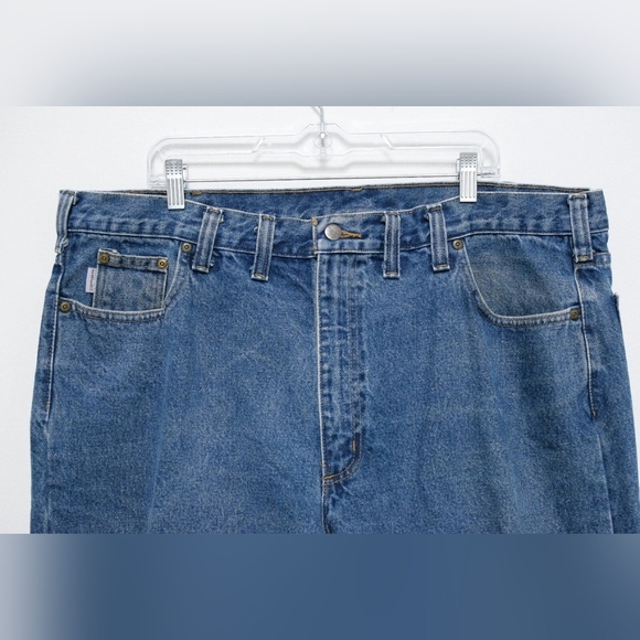 Carhartt B480 Dark Vintage Blue Heavyweight Denim Straight Leg Jean Size 44x32 - Picture 3 of 7